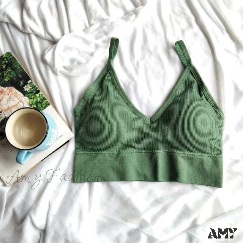 Amy Fashion - Sexy Solid Color Cami Tank Top