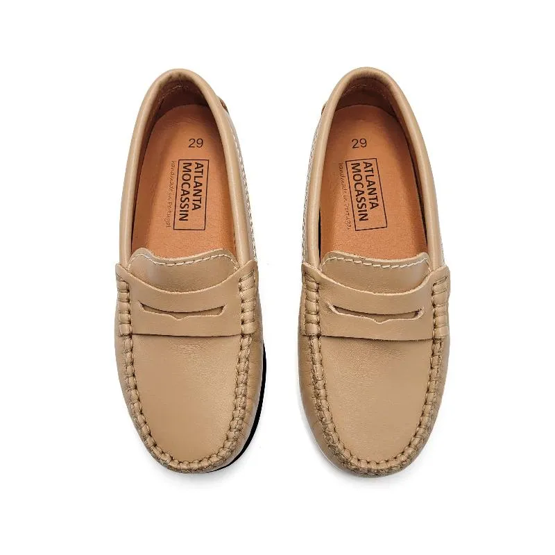 Atlanta Mocassin Beige Smooth Penny Loafer 032