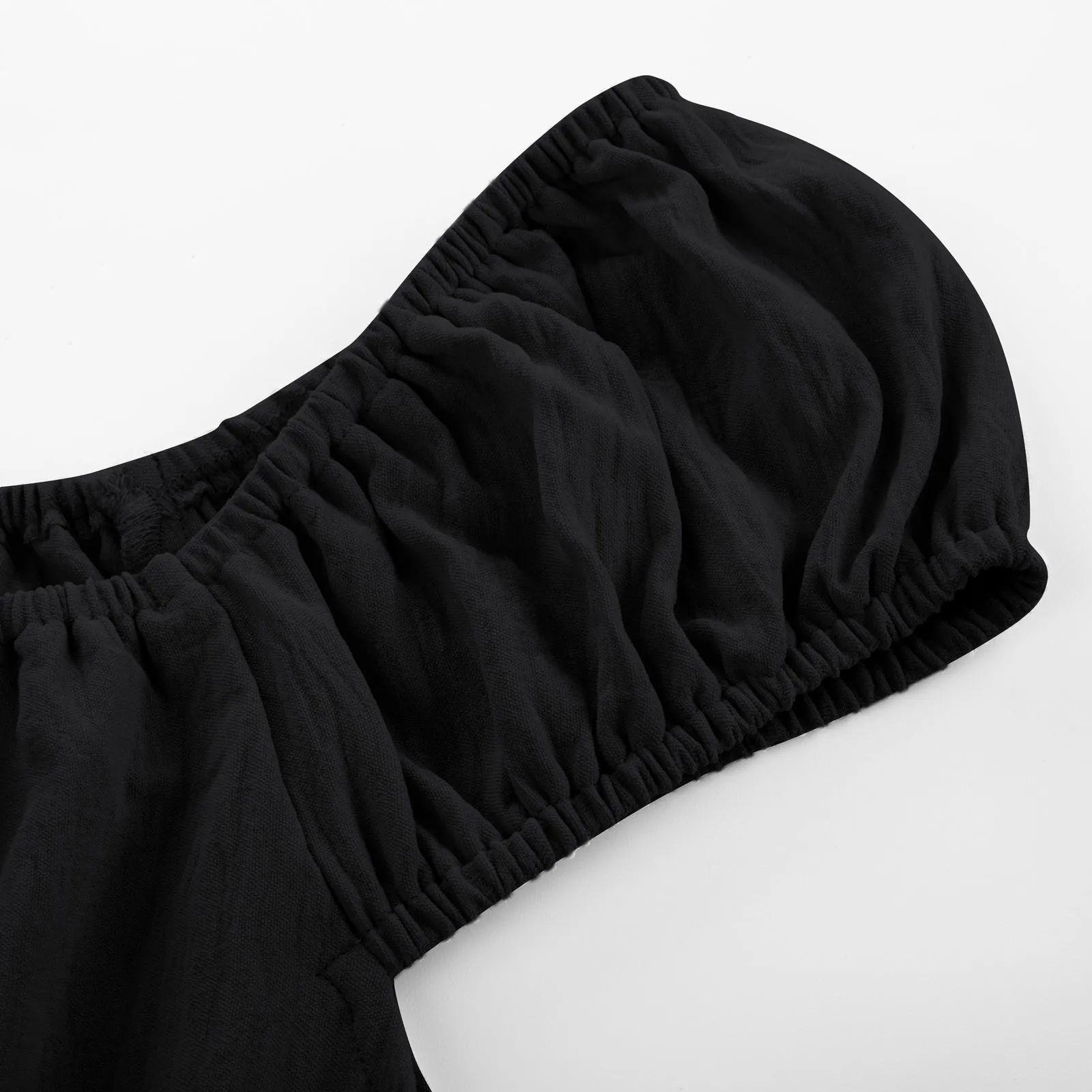 BP Women Vintage Elastic Waist Tops Cap Sleeve U-Neck Pullover Tops
