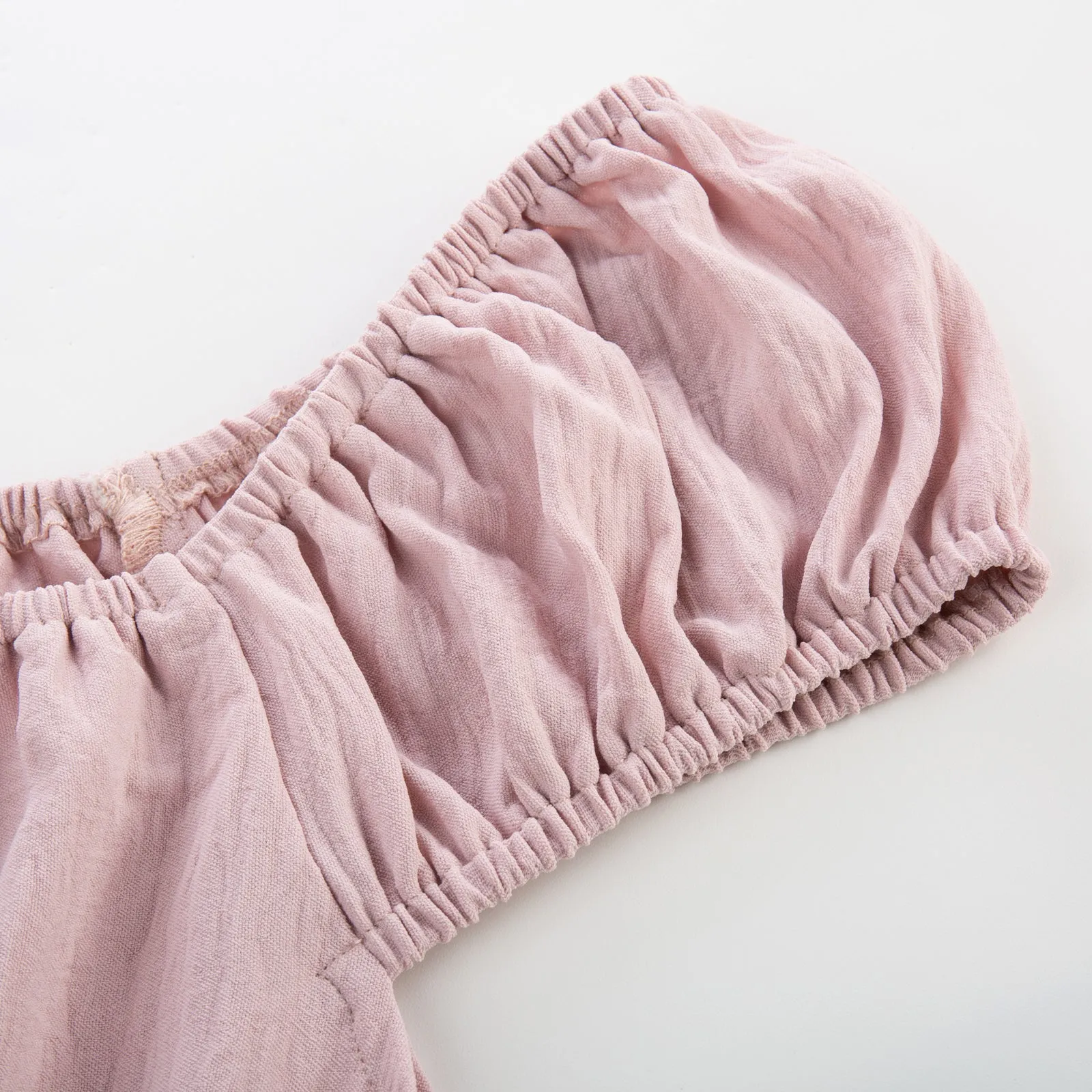 BP Women Vintage Elastic Waist Tops Cap Sleeve U-Neck Pullover Tops