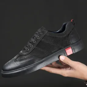 COSIMO | Men's Genuine Leather Black Sneakers