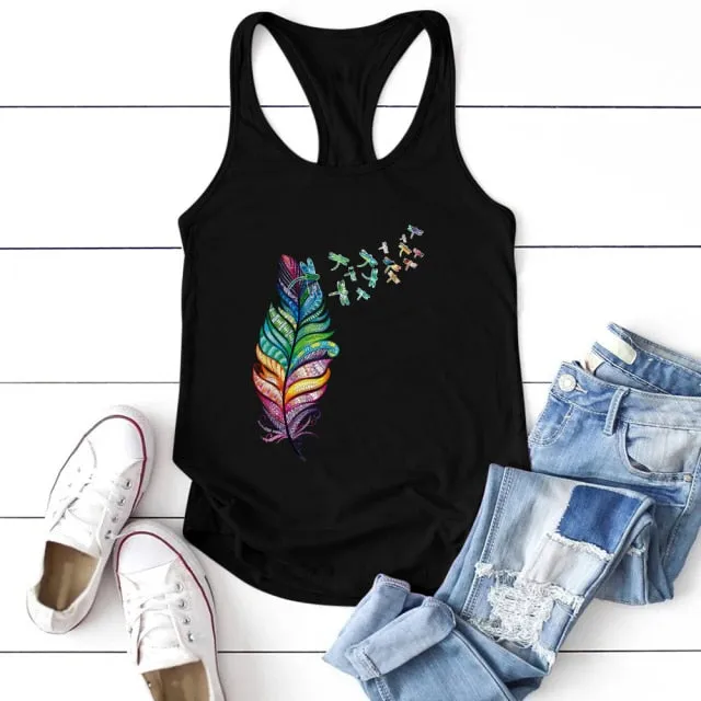 Dragonfly Print Tank Top