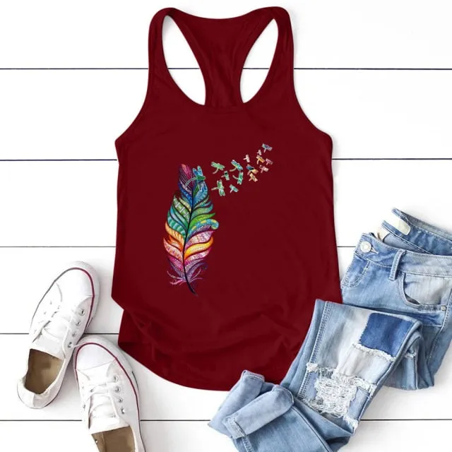 Dragonfly Print Tank Top