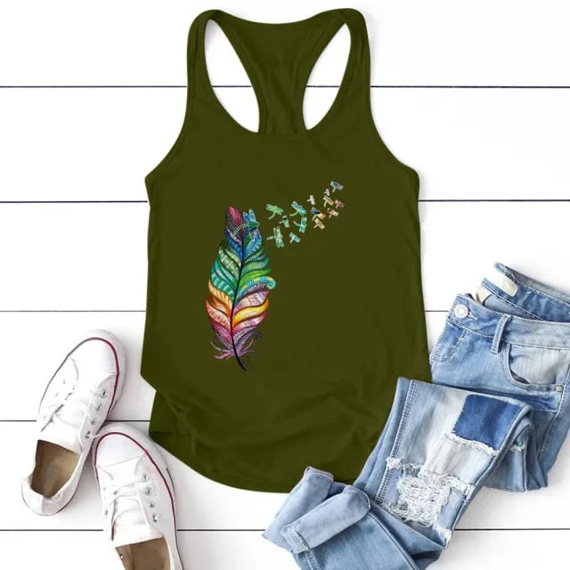 Dragonfly Print Tank Top