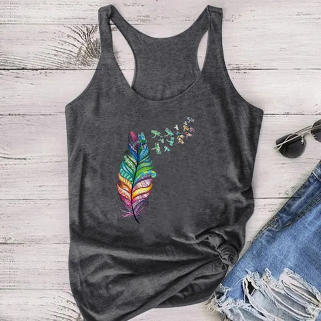 Dragonfly Print Tank Top