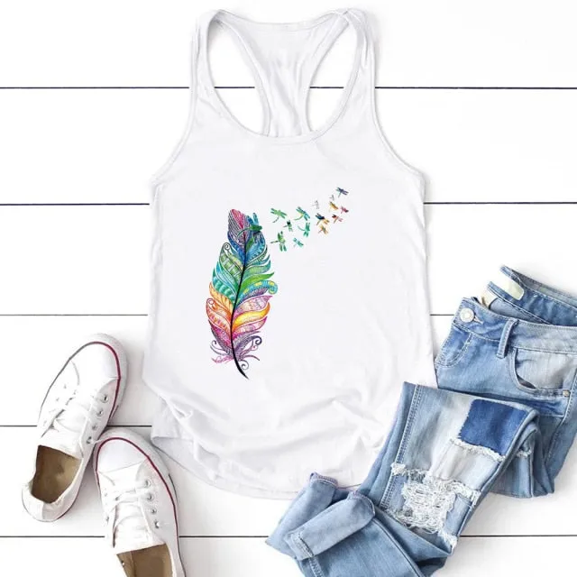 Dragonfly Print Tank Top