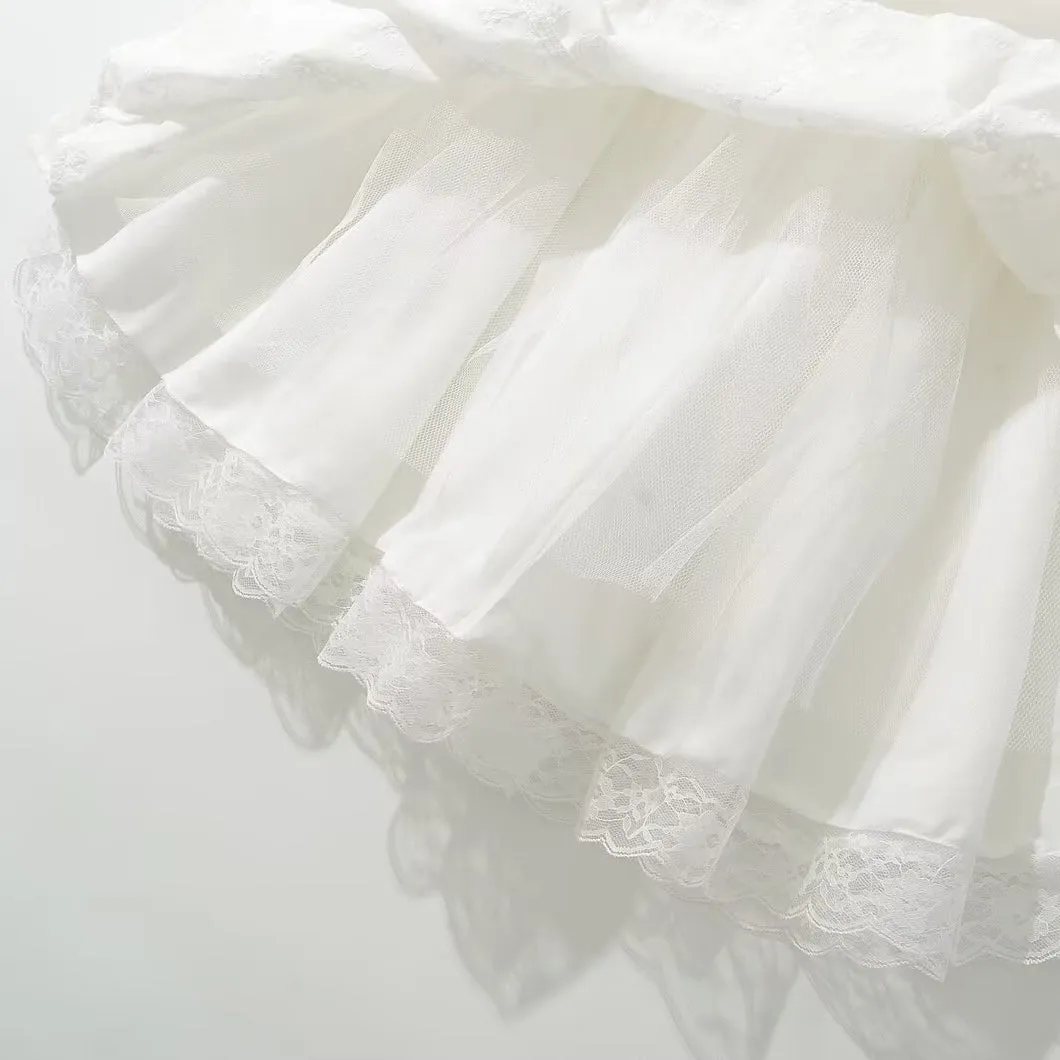 Flytonn Summer White Sexy Party Dresses 2025 New Arrivals Halter Bustier Dress Sexy Casual Birthday Fluffy Skirt Dress Elegant-nye outfits