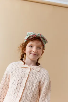 GIRLS DAHLIA BUTTON-DOWN CARDIGAN WITH SCALLOP COLLAR