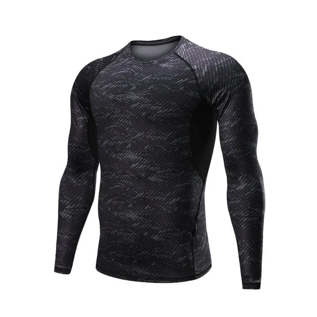 Men Compression Patchwork t Shirt