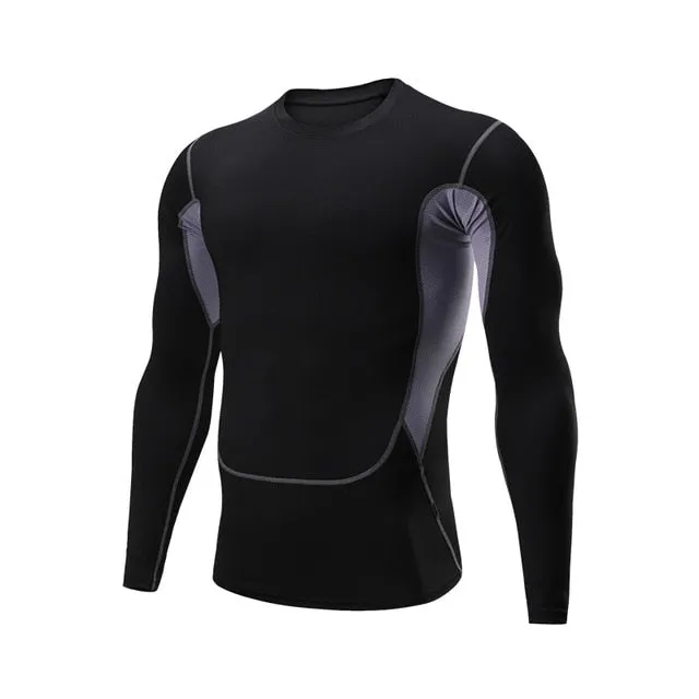 Men Compression Patchwork t Shirt
