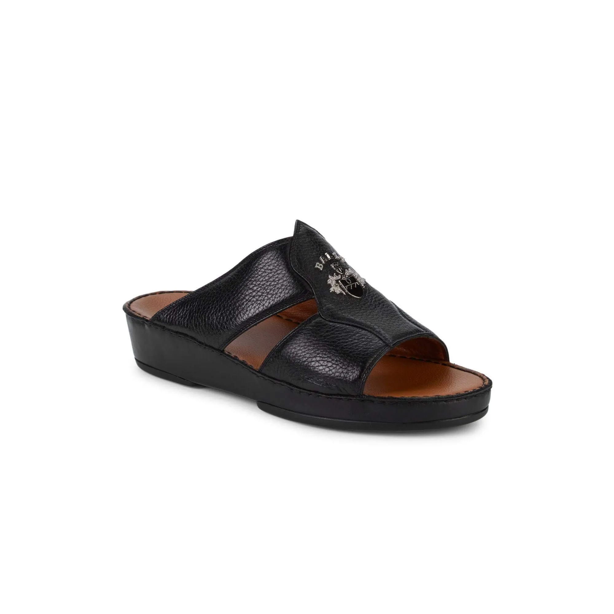NEW Bally Hakman Men's 6211912 Black Grained Leather Sandals US 10.5 MSRP $625