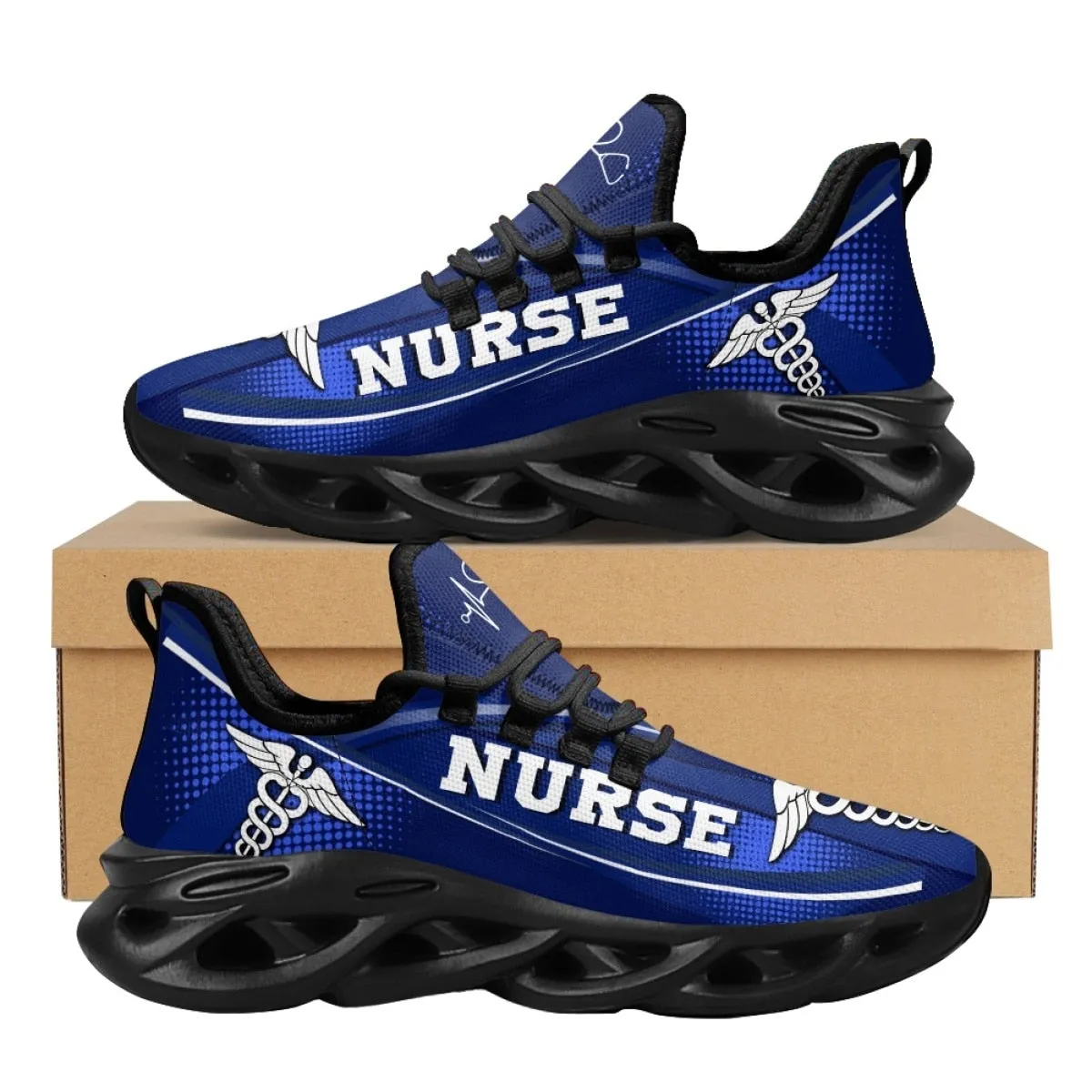 Nurse Design Mesh Swing Sneakers Casual Lightweight Platform Shoes for Ladies EMT EMS Pattern Nurse Print Shoes