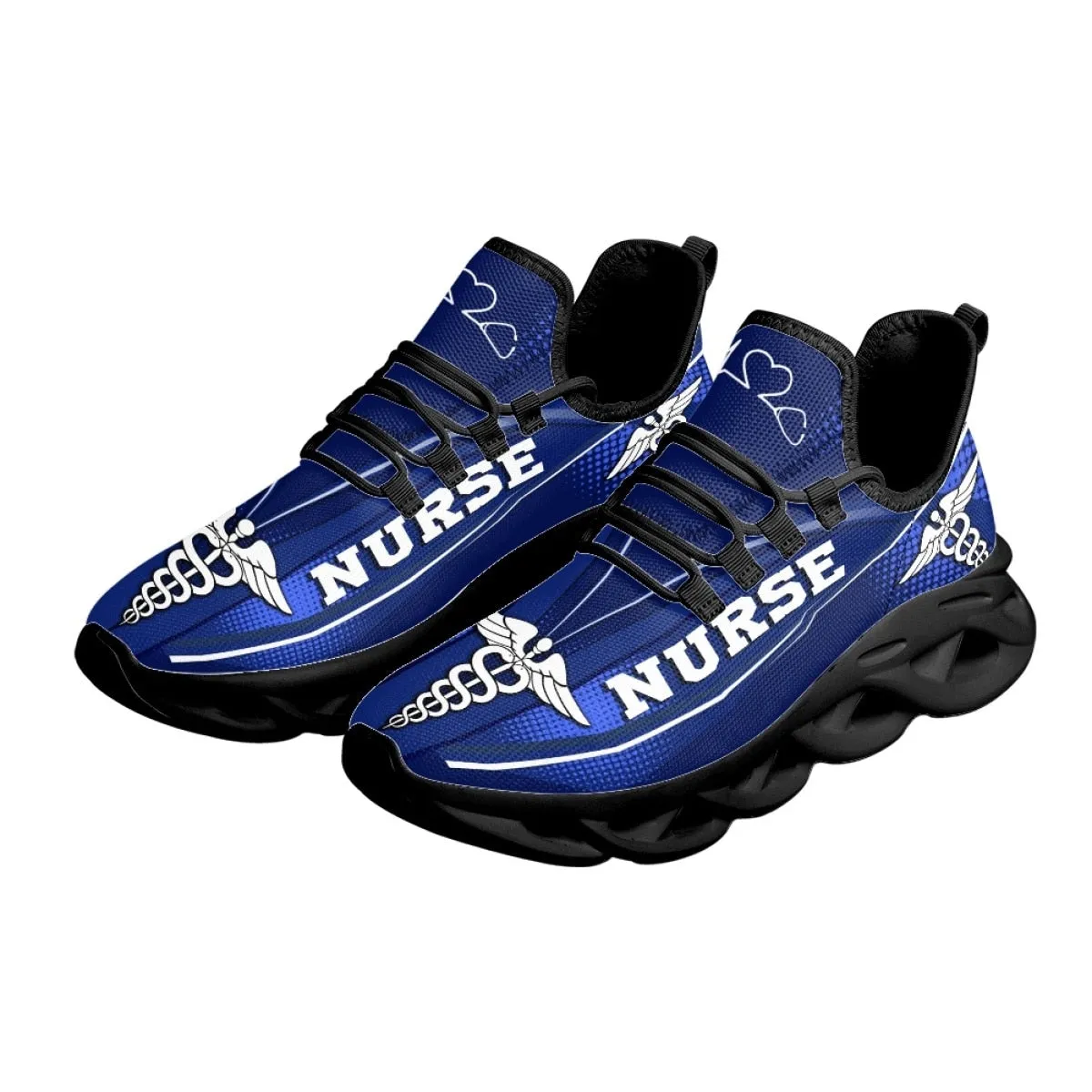 Nurse Design Mesh Swing Sneakers Casual Lightweight Platform Shoes for Ladies EMT EMS Pattern Nurse Print Shoes