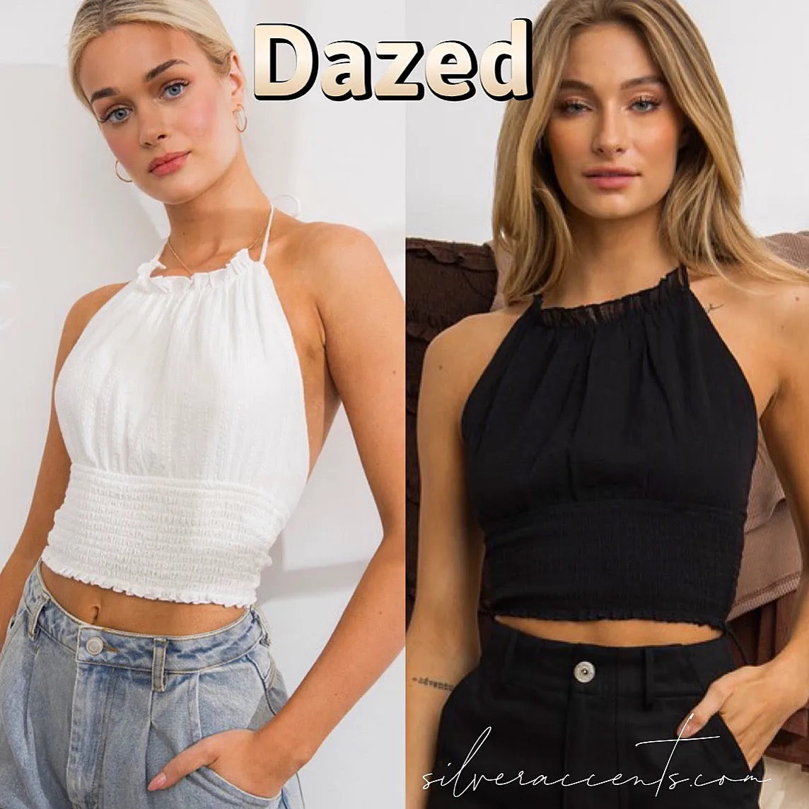 PAPER MOON DAZED HalterNeck SmockBottom Gauze Top