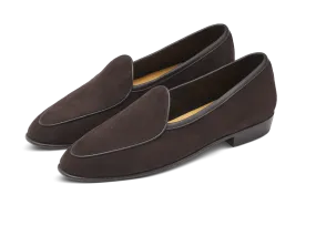 Sagan Classic Loafers in Lusitanias Dark Brown Asteria Suede with Leather Sole
