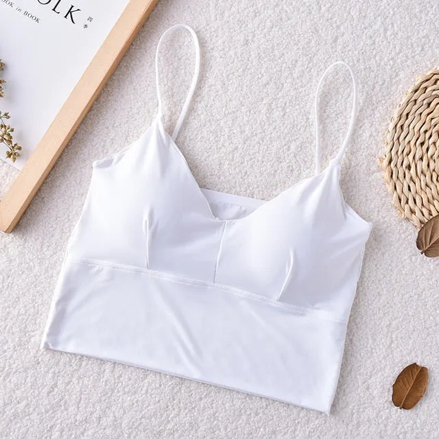 Seamless Tops Women Fashion Tank Top Female Camisole Sexy Tank Tops Streetwear Solid Color Intimate Lingerie with Massage Pad