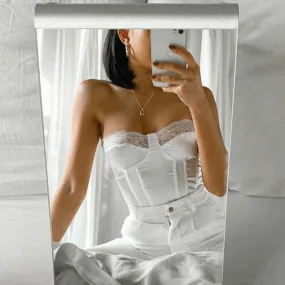 Sleeveless Satin Corset Crop Top