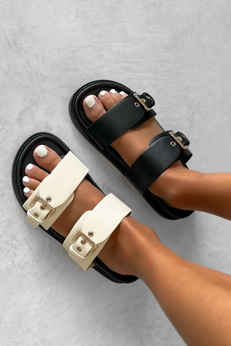 TULUM Chunky Buckle Sandals - Black