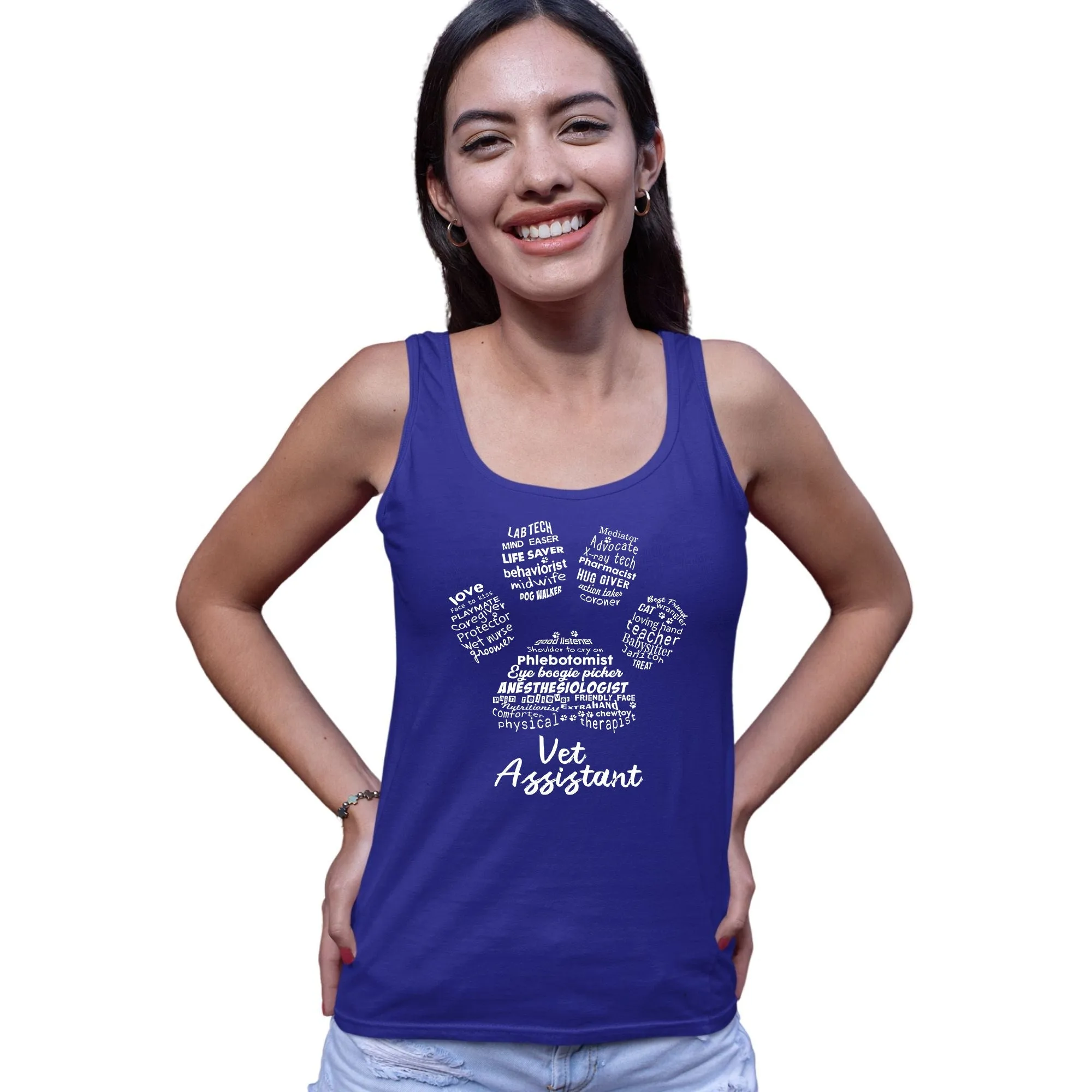 Vet Assistant Pawprint Women's Tank Top
