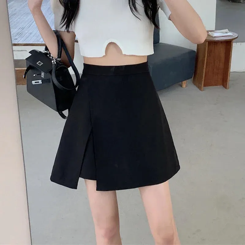 Women High Waist Mini Split Skirts Y2K Summer Fashion