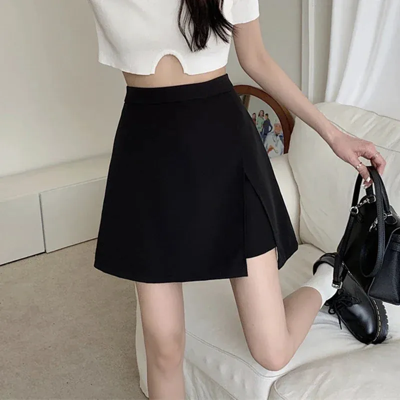 Women High Waist Mini Split Skirts Y2K Summer Fashion