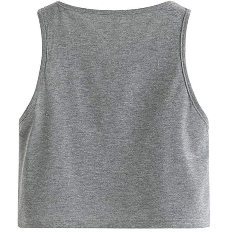 Women's Summer Cropped Top With Printed Letters