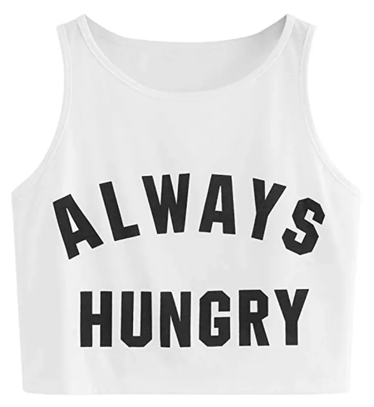 Women's Summer Cropped Top With Printed Letters