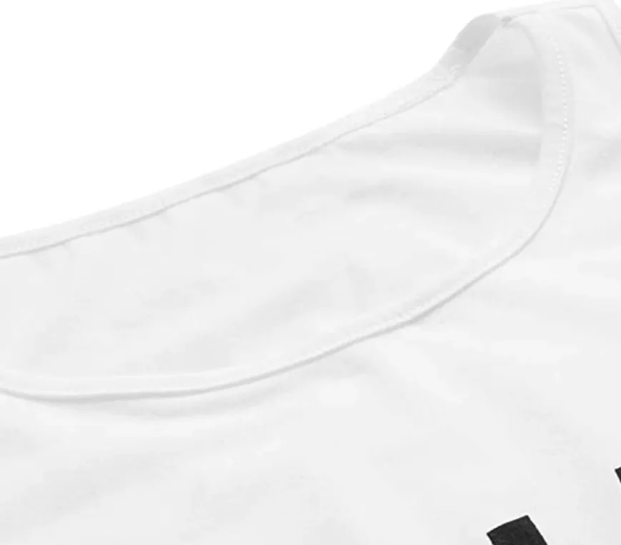 Women's Summer Cropped Top With Printed Letters