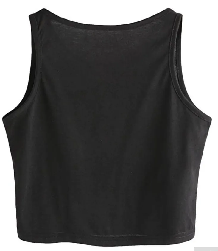 Women's Summer Cropped Top With Printed Letters