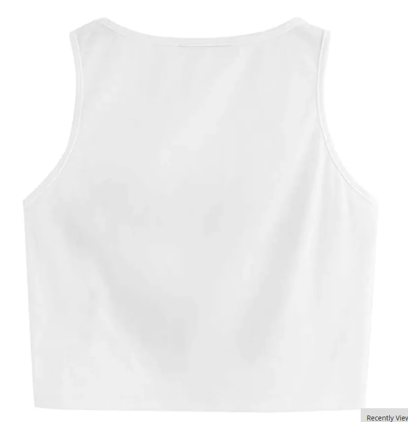 Women's Summer Cropped Top With Printed Letters