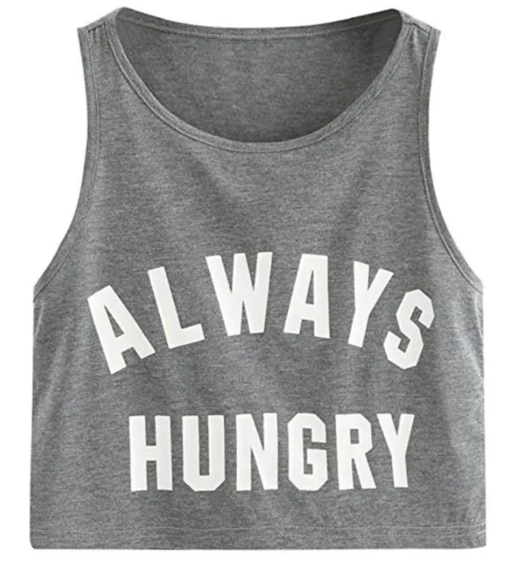 Women's Summer Cropped Top With Printed Letters