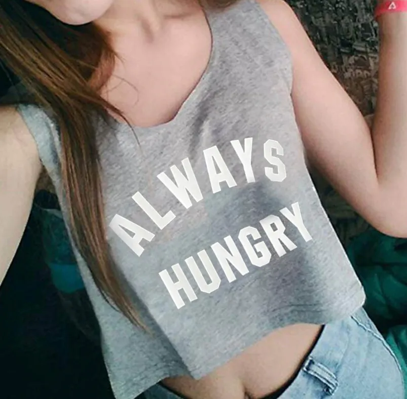 Women's Summer Cropped Top With Printed Letters