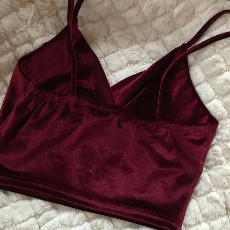 Women's Velvet Crop Tops